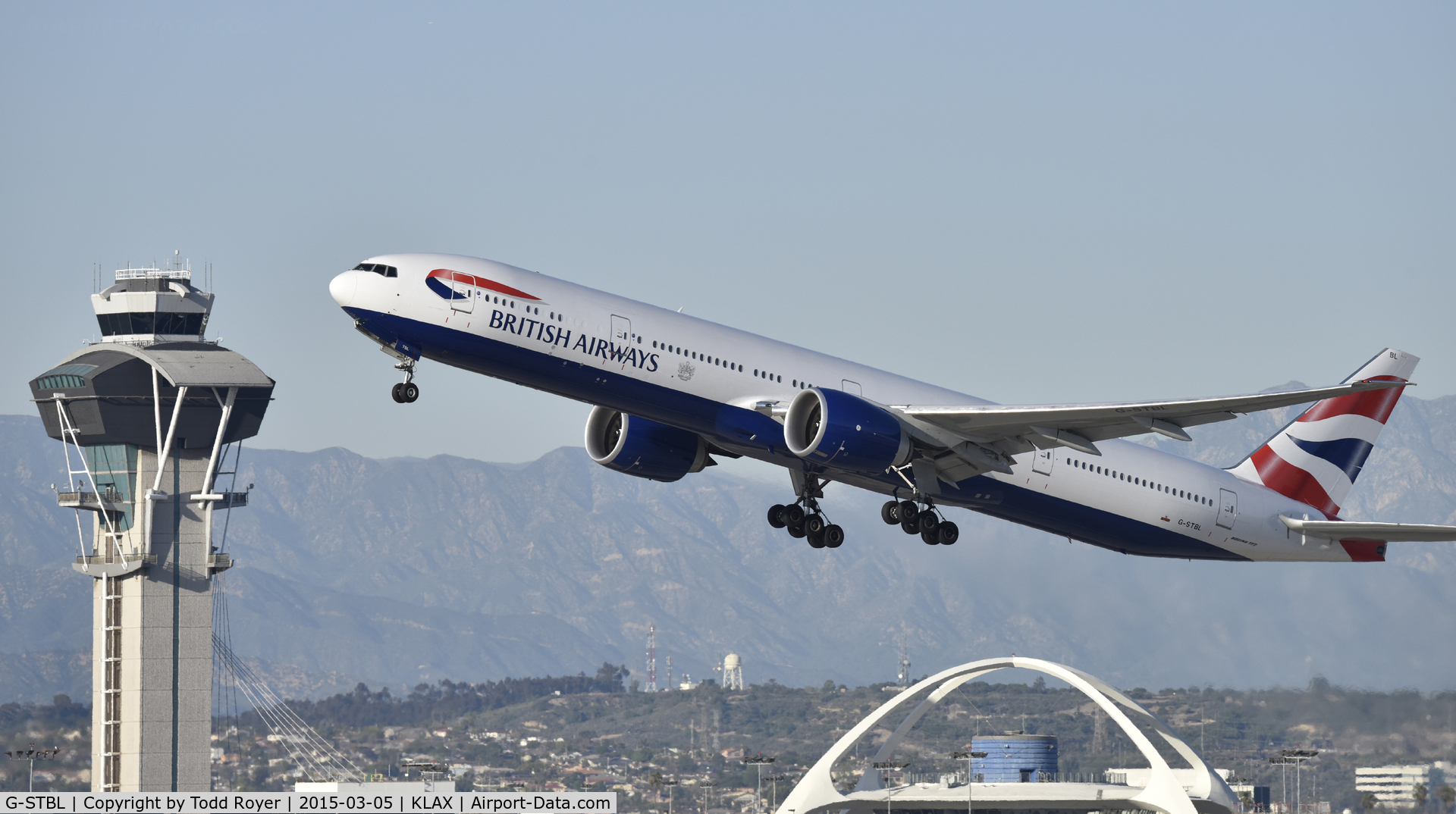 G-STBL, 2014 Boeing 777-336/ER C/N 42124, Departing LAX
