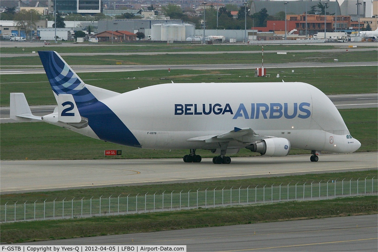 F-GSTB, 1996 Airbus A300B4-608ST Super Transporter C/N 751, Airbus A300B4-608ST Beluga, Taxiing after landing rwy 32L, Toulouse-Blagnac Airport (LFBO-TLS)