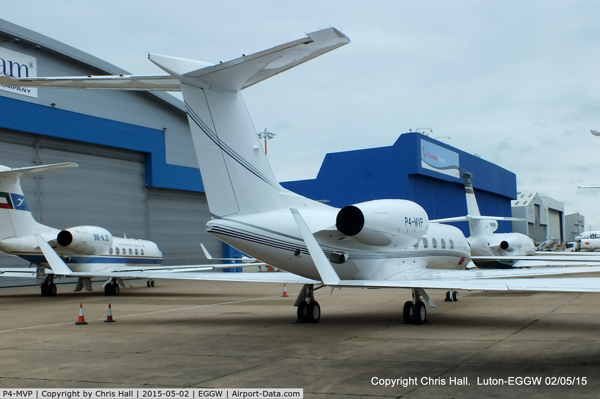 P4-MVP, 2012 Gulfstream Aerospace GIV-X (G450) C/N 4247, parked at Luton
