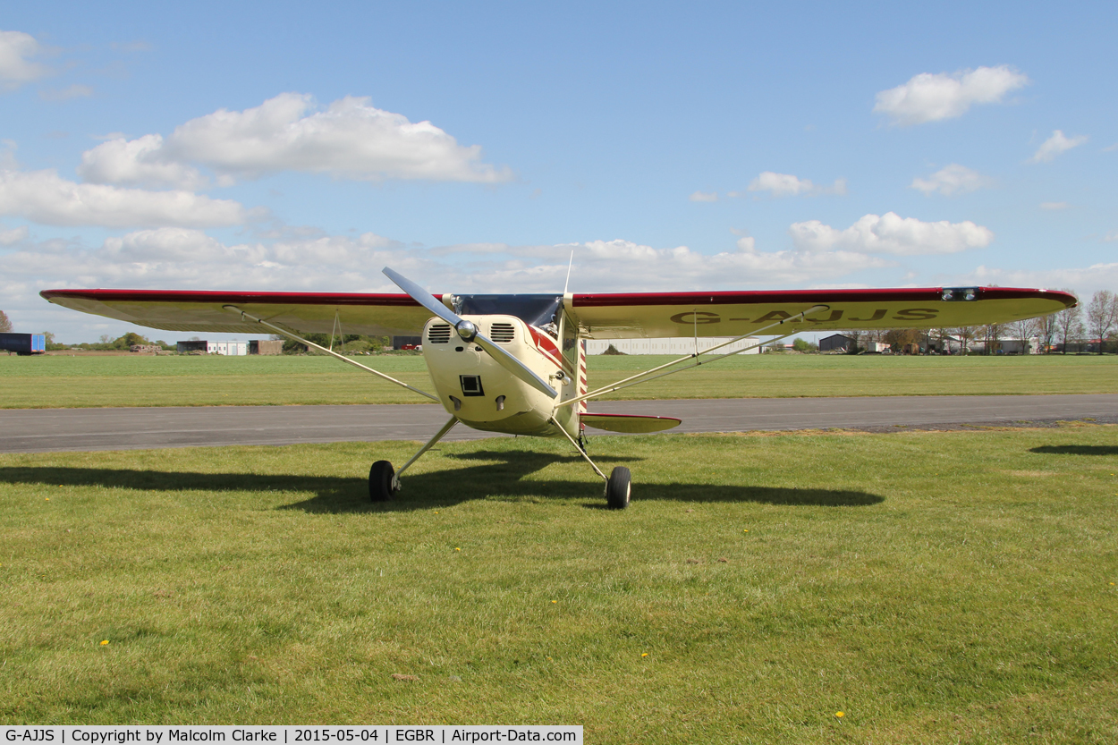 G-AJJS, 1947 Cessna 120 C/N 13047, Cessna 120 at The Real Aeroplane Club's Auster Fly-In, Breighton Airfield, May 4th 2015.