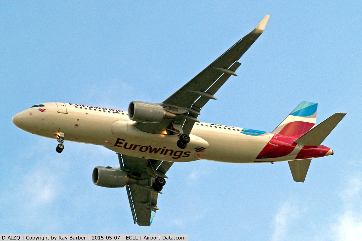 D-AIZQ, 2013 Airbus A320-214 C/N 5497, Airbus A320-214(SL) [5497] (Eurowings) Home~G 07/05/2015. On approach 27R.