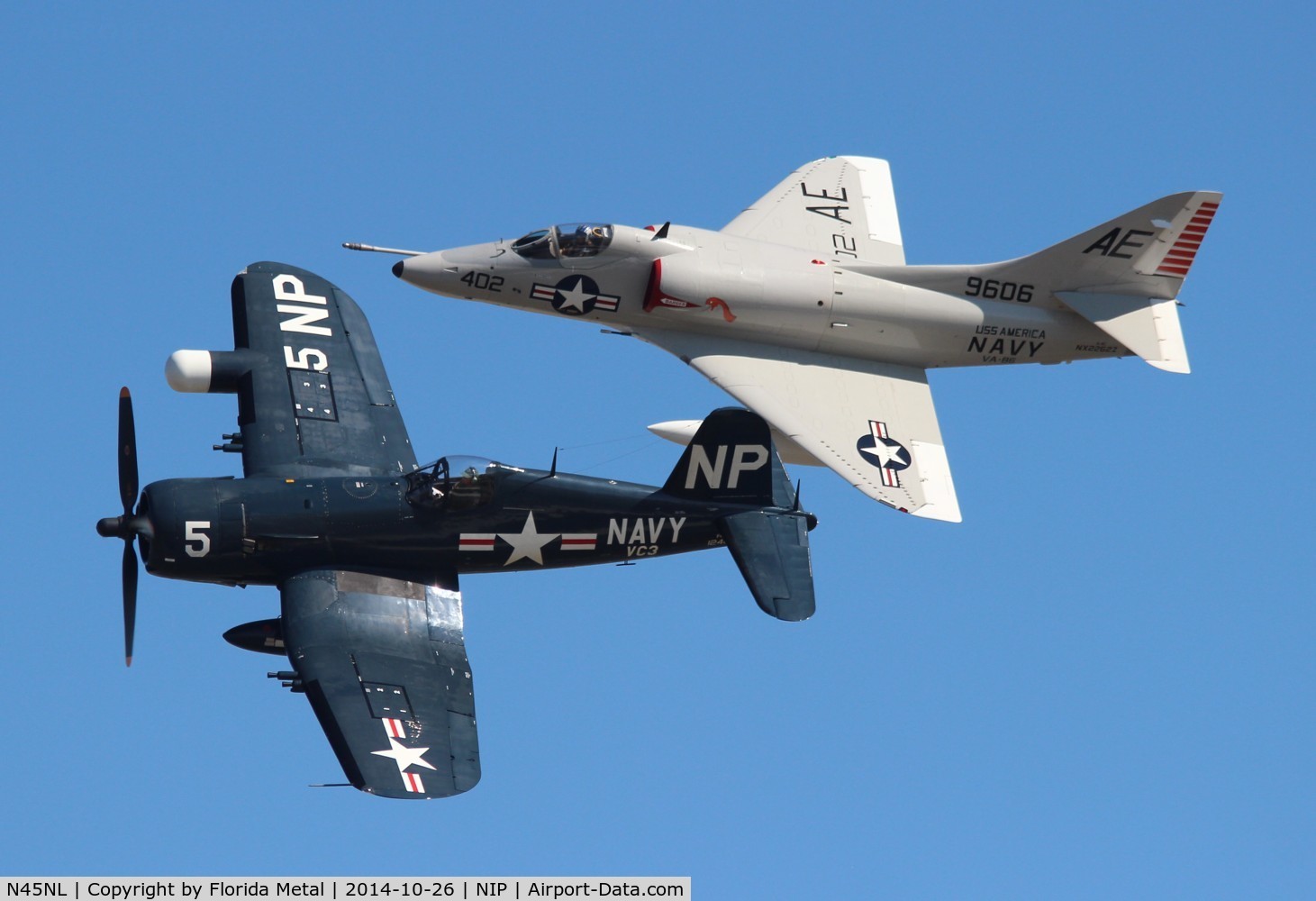 N45NL, 1951 Vought F4U-5NL Corsair C/N 124692, F4U with A-4 legacy flight