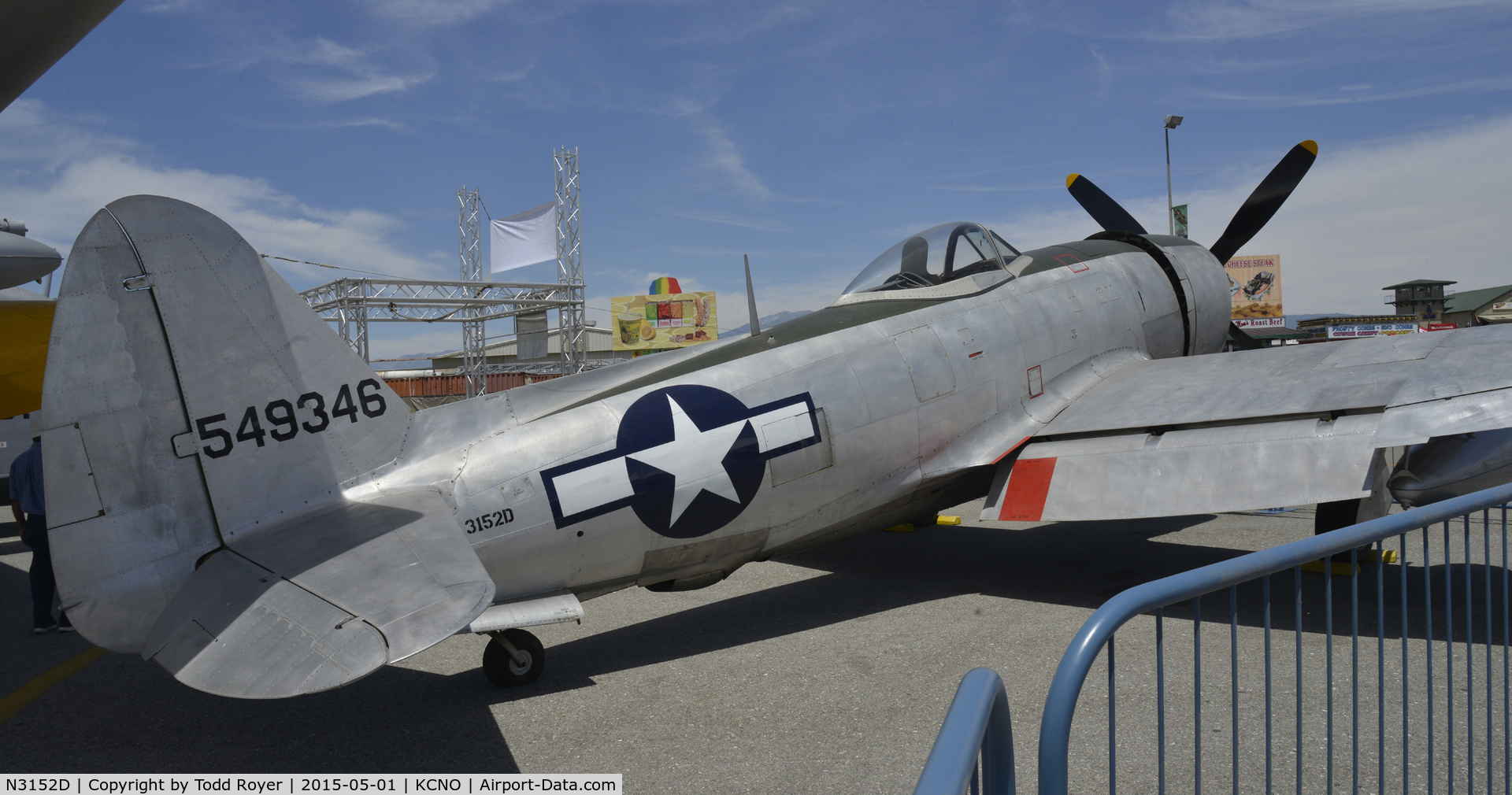 N3152D, Republic P-47D Thunderbolt C/N 45-49346, On display at the 2015 Planes of Fame Airshow
