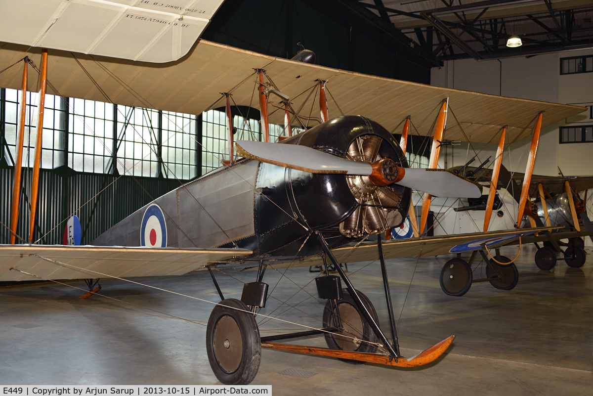 E449, 1966 Avro 504K C/N 927, On display in the Grahame-White Factory at RAF Museum Hendon.