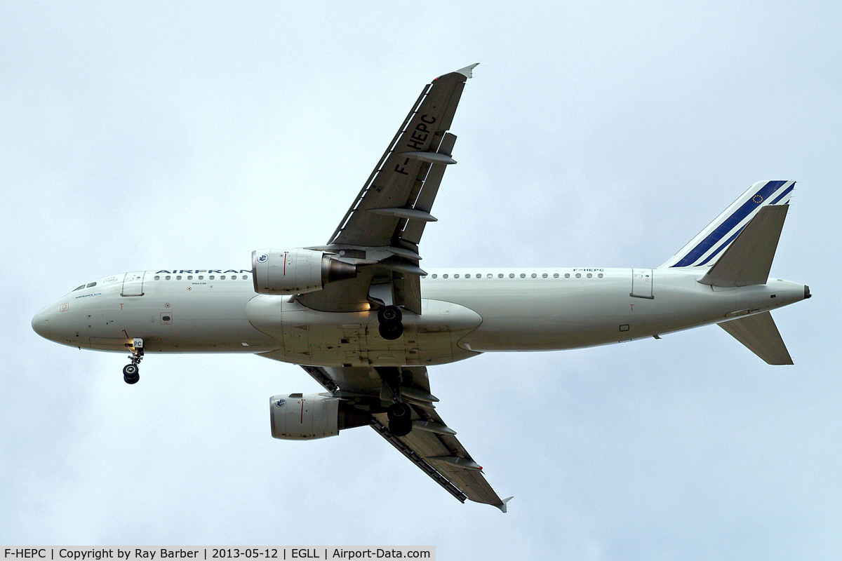 F-HEPC, 2010 Airbus A320-214 C/N 4267, Airbus A320-214 [4267] (Air France) Home~G 12/05/2013. On approach 27R.