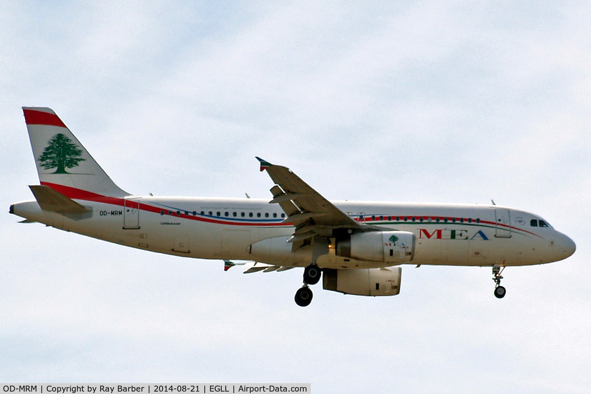 OD-MRM, 2011 Airbus A320-232 C/N 4632, Airbus A320-232 [4632] (Middle East Airlines) Home~G 21/08/2014. On approach 27L.