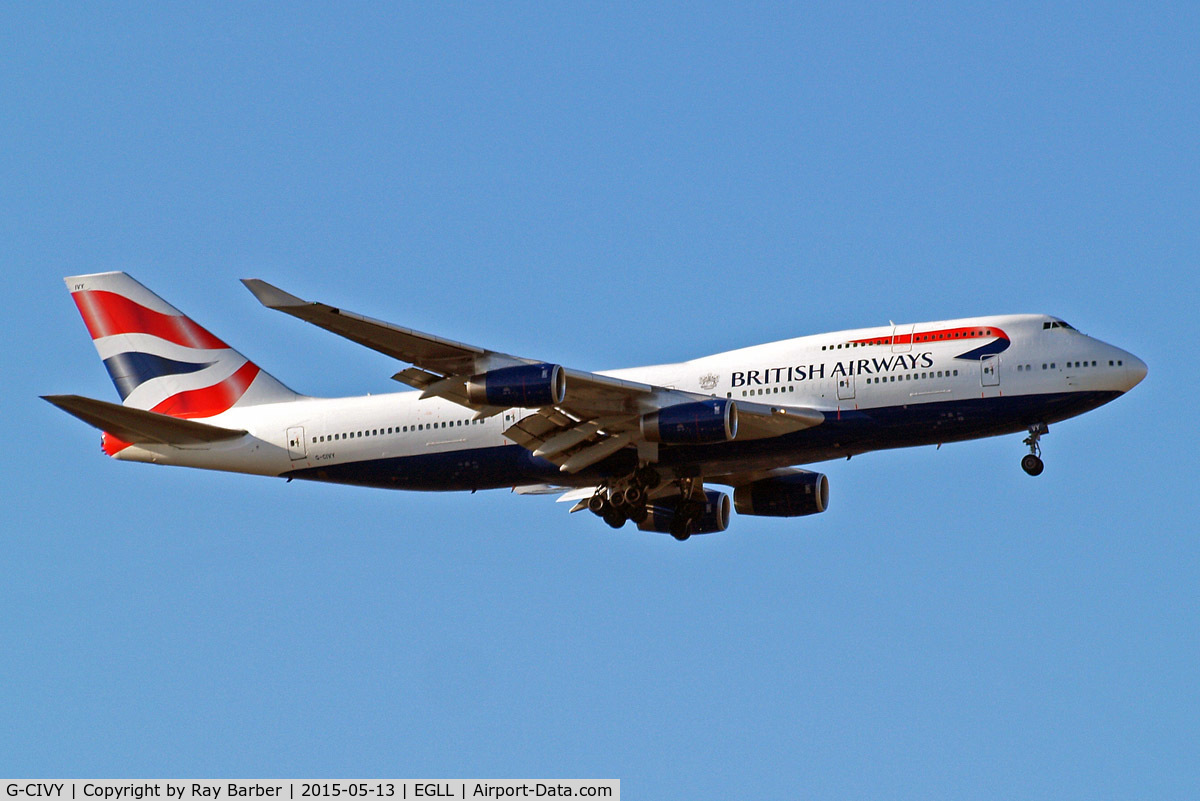 G-CIVY, 1998 Boeing 747-436 C/N 28853, Boeing 747-436 [28853] (British Airways) Home~G 13/05/2015. On approach 27L.