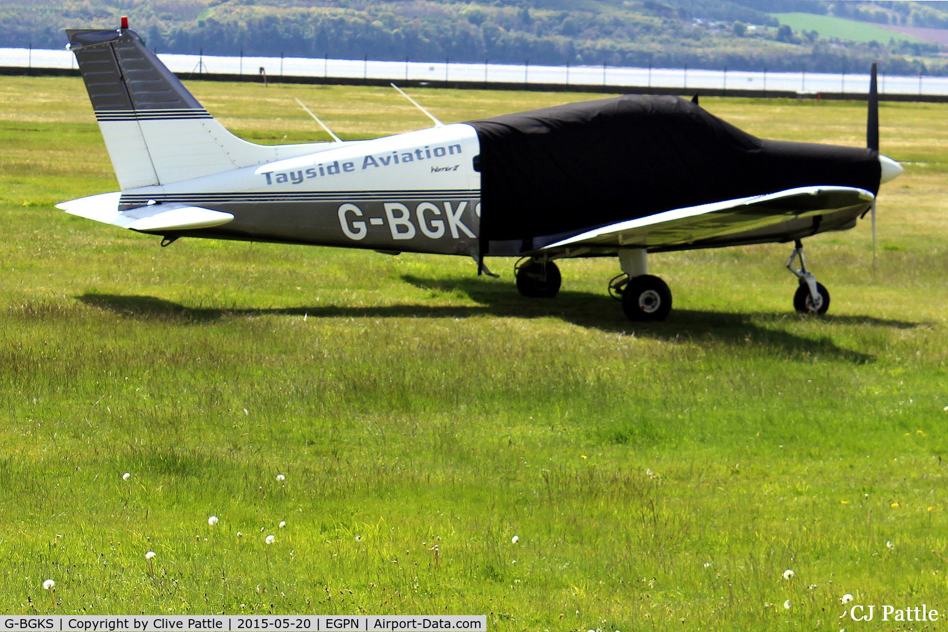 G-BGKS, 1978 Piper PA-28-161 Cherokee Warrior II C/N 28-7916221, 'KS' out to pasture in the sunshine at Dundee Riverside airport EGPN.
