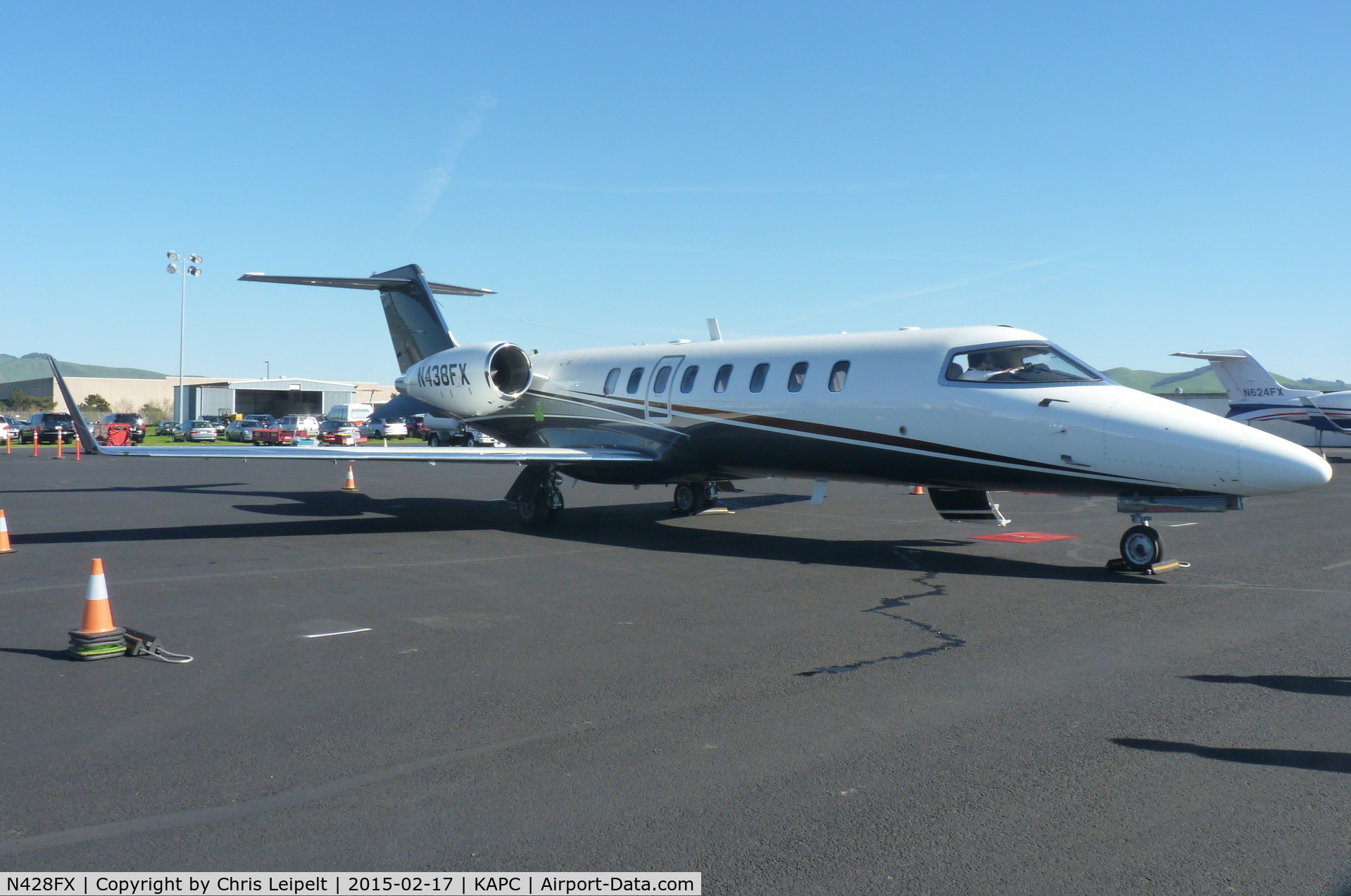 N428FX, 2001 Learjet 45 C/N 164, A 2001 LearJet 45 just after landing at Napa Airport, CA.