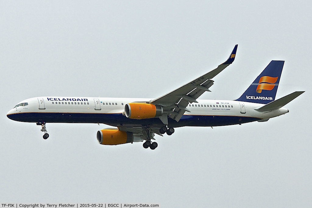 TF-FIK, 1999 Boeing 757-256 C/N 26254, Another different c/n for Icelandair registration TF-FIK - landing at Manchester - this one is ex EI-ERF / TC-ETG / EC-HDV
