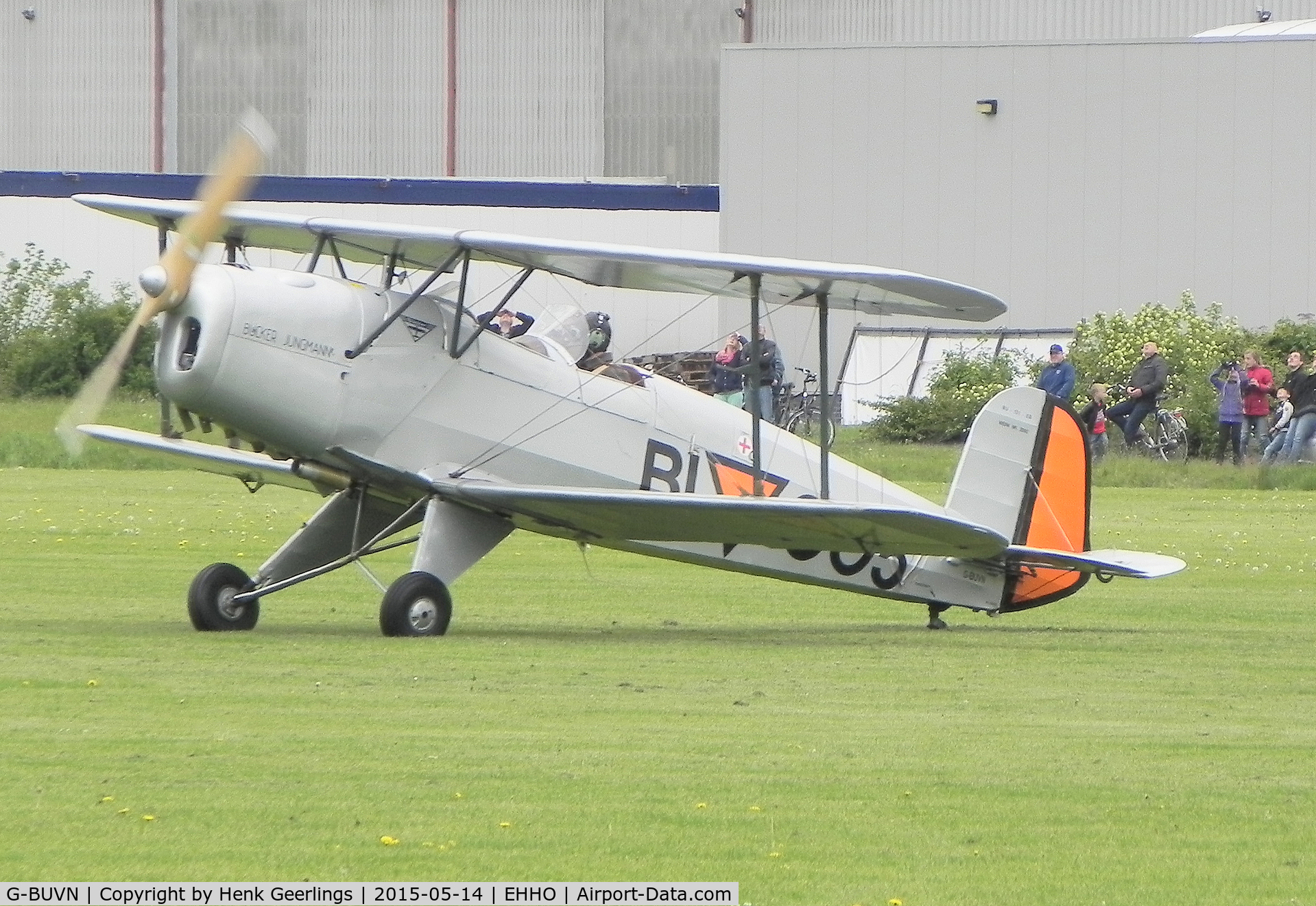 G-BUVN, 1951 CASA 1-131E Srs 2000 Jungmann C/N 2092, Hoogeveen Aerodrome  , Wings and Wheels , 14 may 201