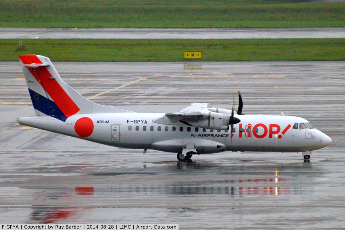 F-GPYA, 1995 ATR 42-500 C/N 457, Aerospatiale ATR-42-512 [457] (HOP!) Milan-Malpensa~I 28/08/2014