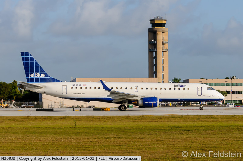 N309JB, Embraer ERJ-190-100 IGW 190AR C/N 19000289, Ft. Lauderdale