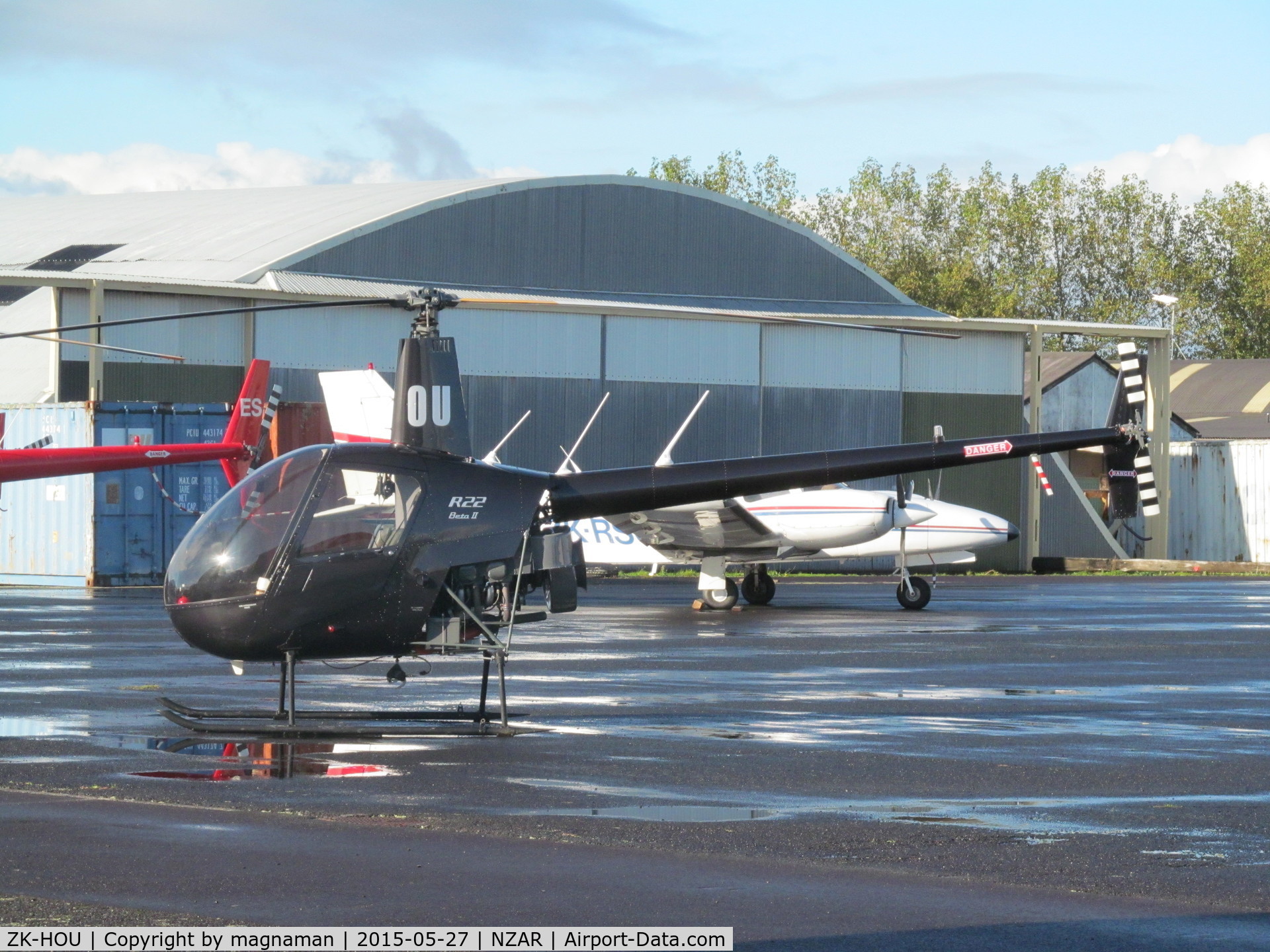 ZK-HOU, Robinson R22 Beta II C/N 3184, At Ardmore today outside heliflite