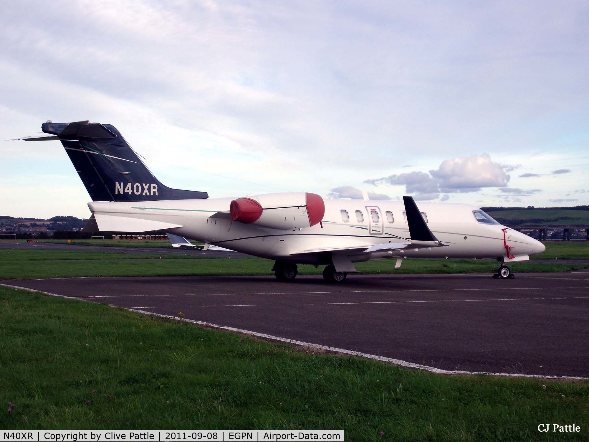 N40XR, 2005 Learjet 45 C/N 2028, On the ramp at Dundee EGPN, a frequent visitor.