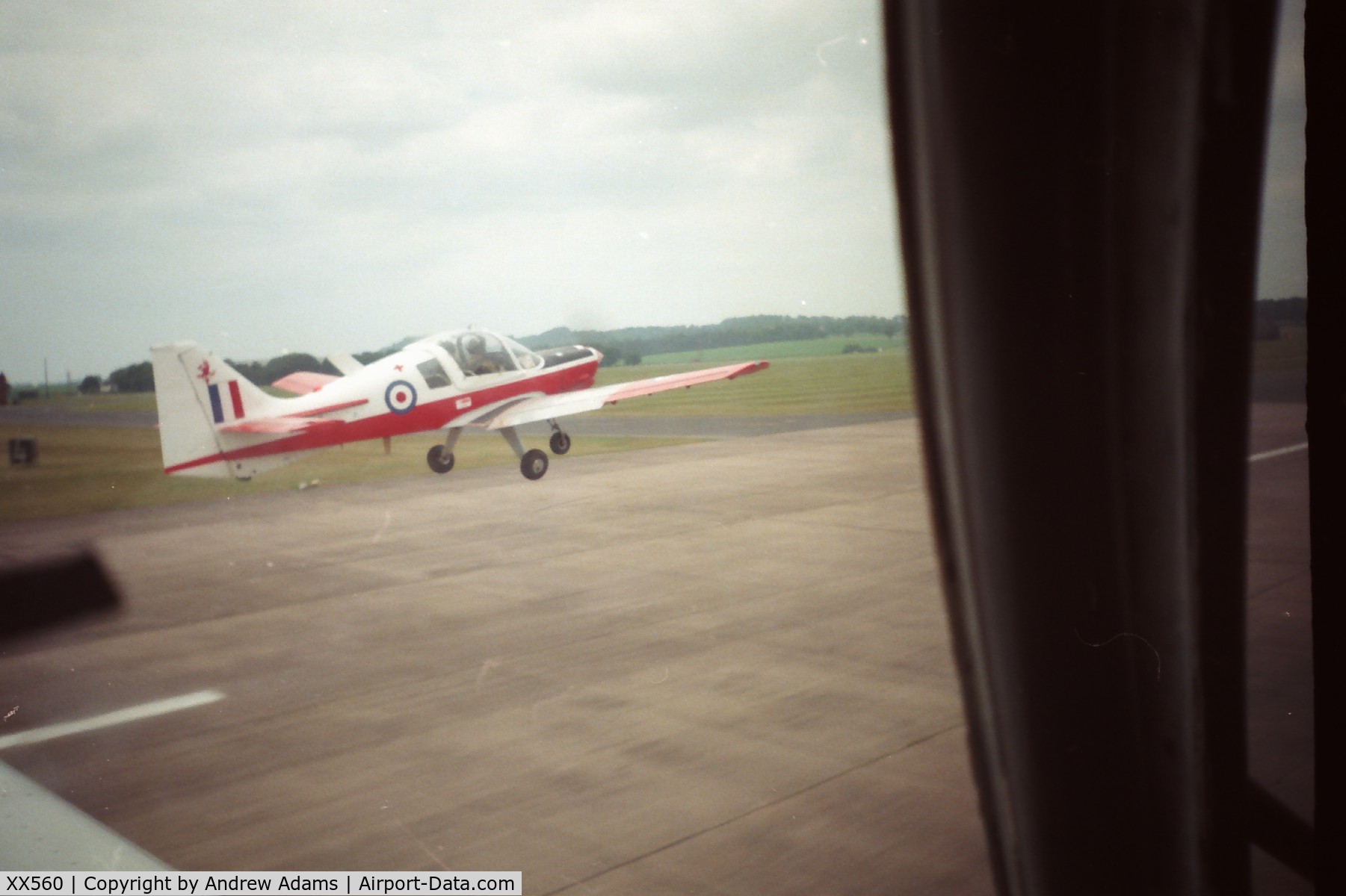 XX560, 1973 Scottish Aviation Bulldog T.1 C/N BH120/256, I took this shot on a trip from Glasgow down to Cornwall.