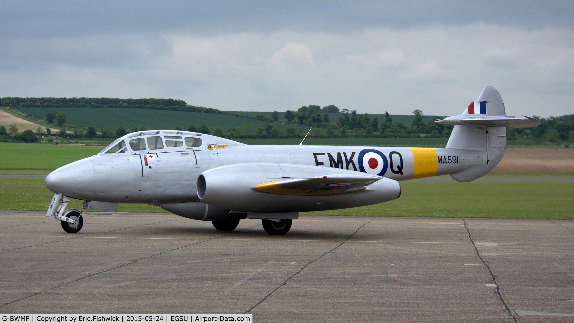 G-BWMF, 1949 Gloster Meteor T.7 C/N G5/356460, 1. G-BWMF (WA591) at The IWM VE Day Anniversary Air Show, May 2015. 