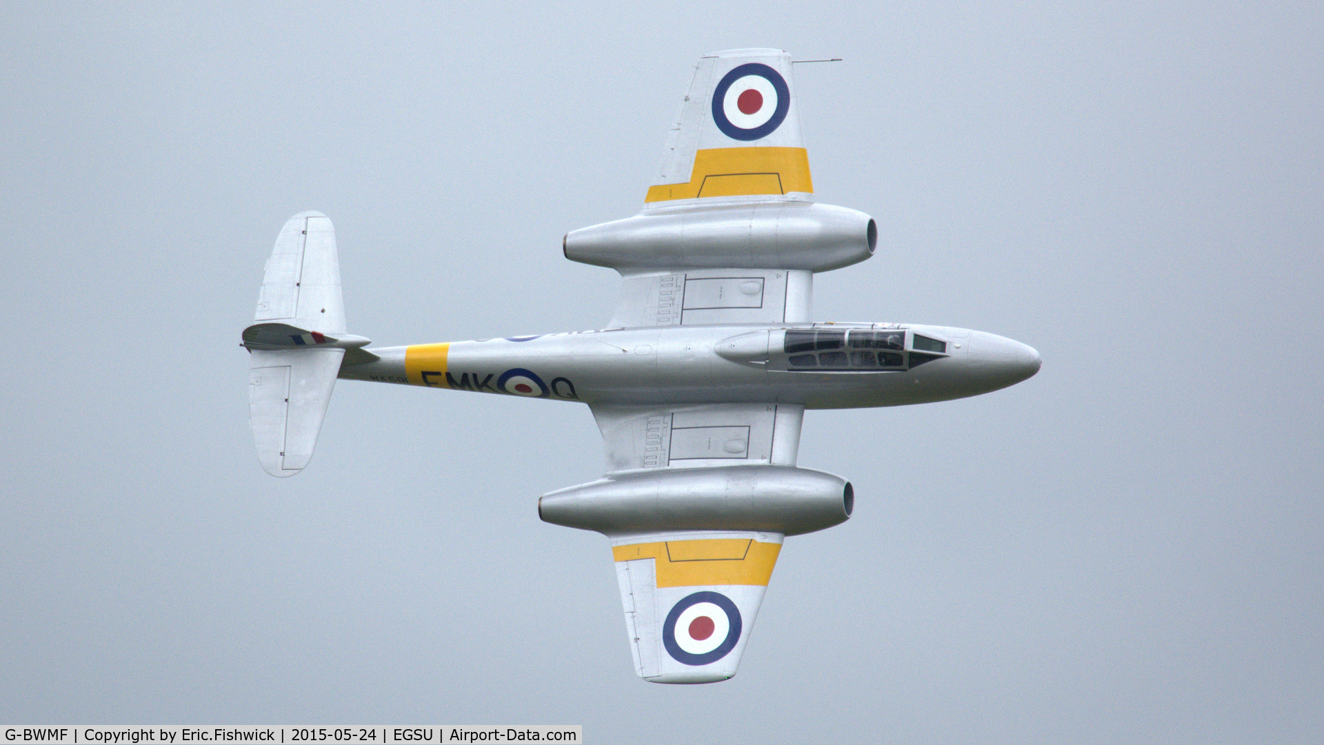 G-BWMF, 1949 Gloster Meteor T.7 C/N G5/356460, 42. G-BWMF - superb display at The IWM VE Day Anniversary Air Show, May 2015.