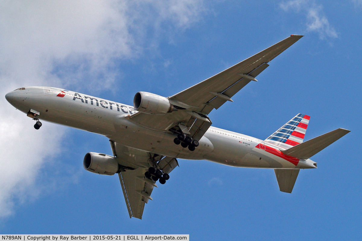 N789AN, 2000 Boeing 777-223 C/N 30252, Boeing 777-223ER [30252] (American Airlines) Home~G 21/05/2015. On approach 27R.