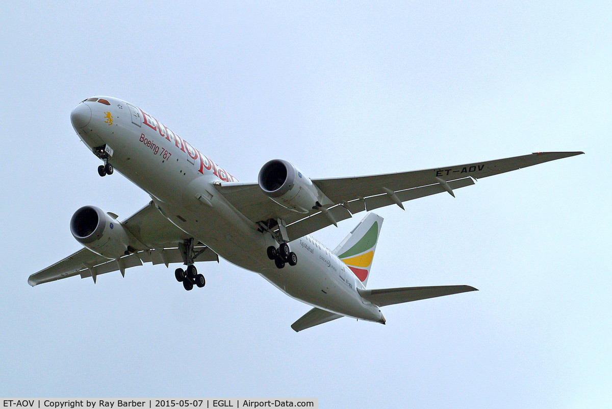 ET-AOV, 2014 Boeing 787-8 Dreamliner Dreamliner C/N 34750, Boeing 787-8 Dreamliner [34750] (Ethiopian Airlines) Home~G 07/05/2015. On approach 27R.