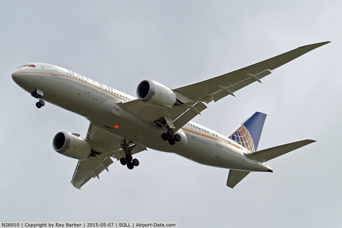 N26910, 2014 Boeing 787-8 Dreamliner C/N 34826, Boeing 787-8 Dreamliner [34826] (United Airlines) Home~G 07/05/2015. On approach 27R.