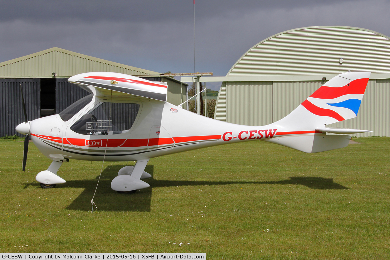 G-CESW, 2007 Flight Design CTSW C/N 8296, Flight Design CTSW at the opening of Fishburn Airfield's new clubhouse, May 16th 2015.