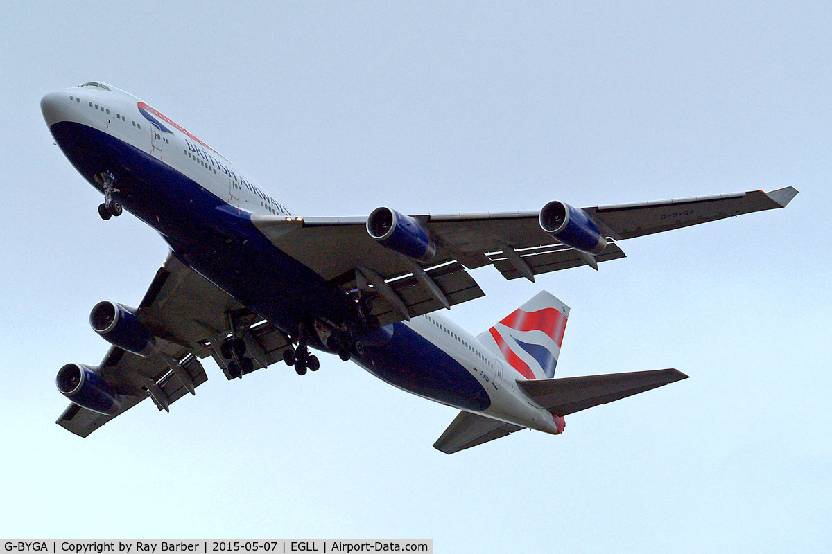 G-BYGA, 1998 Boeing 747-436 C/N 28855, Boeing 747-436 [28855] (British Airways) Home~G 07/05/2015. On approach 27R.