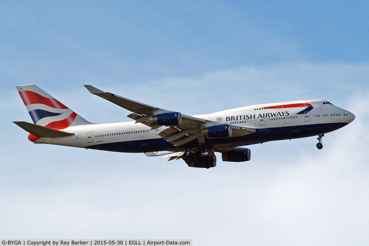 G-BYGA, 1998 Boeing 747-436 C/N 28855, Boeing 747-436 [28855] (British Airways) Home~G 30/05/2015, On approach 27L.