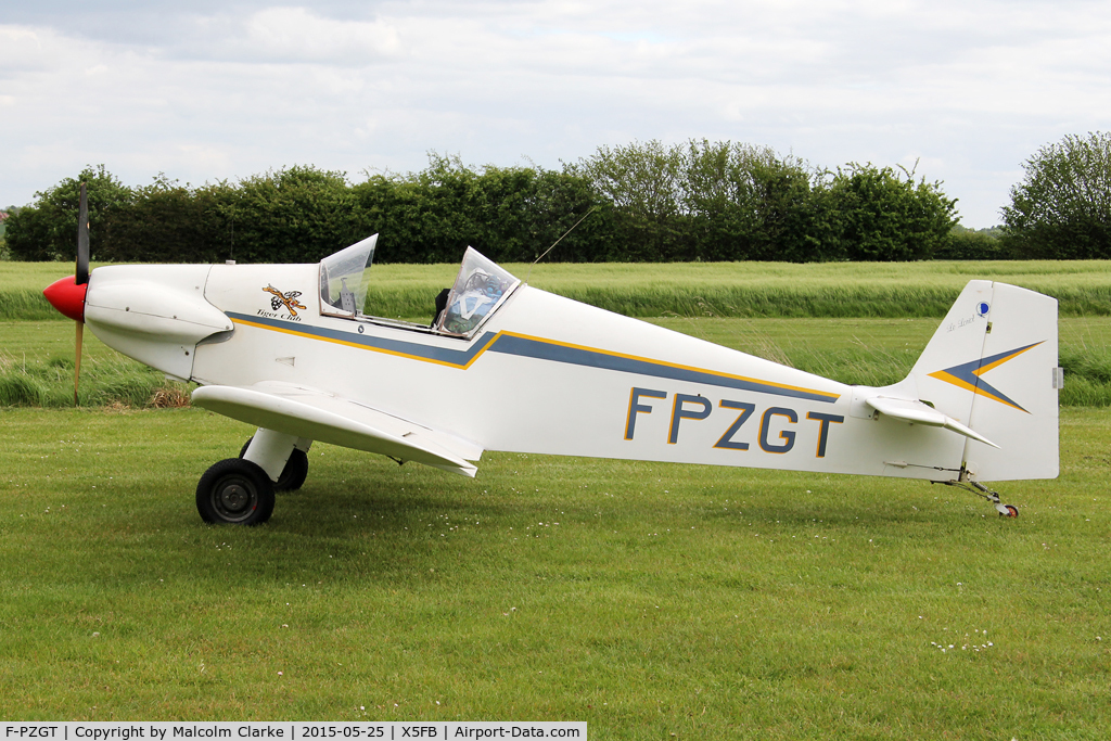 F-PZGT, Giraudet DG.01 Loriot C/N 01, Giraudet DG.01 Loriot, a visitor from France, Fishburn Airfield UK, may 25th 2015.