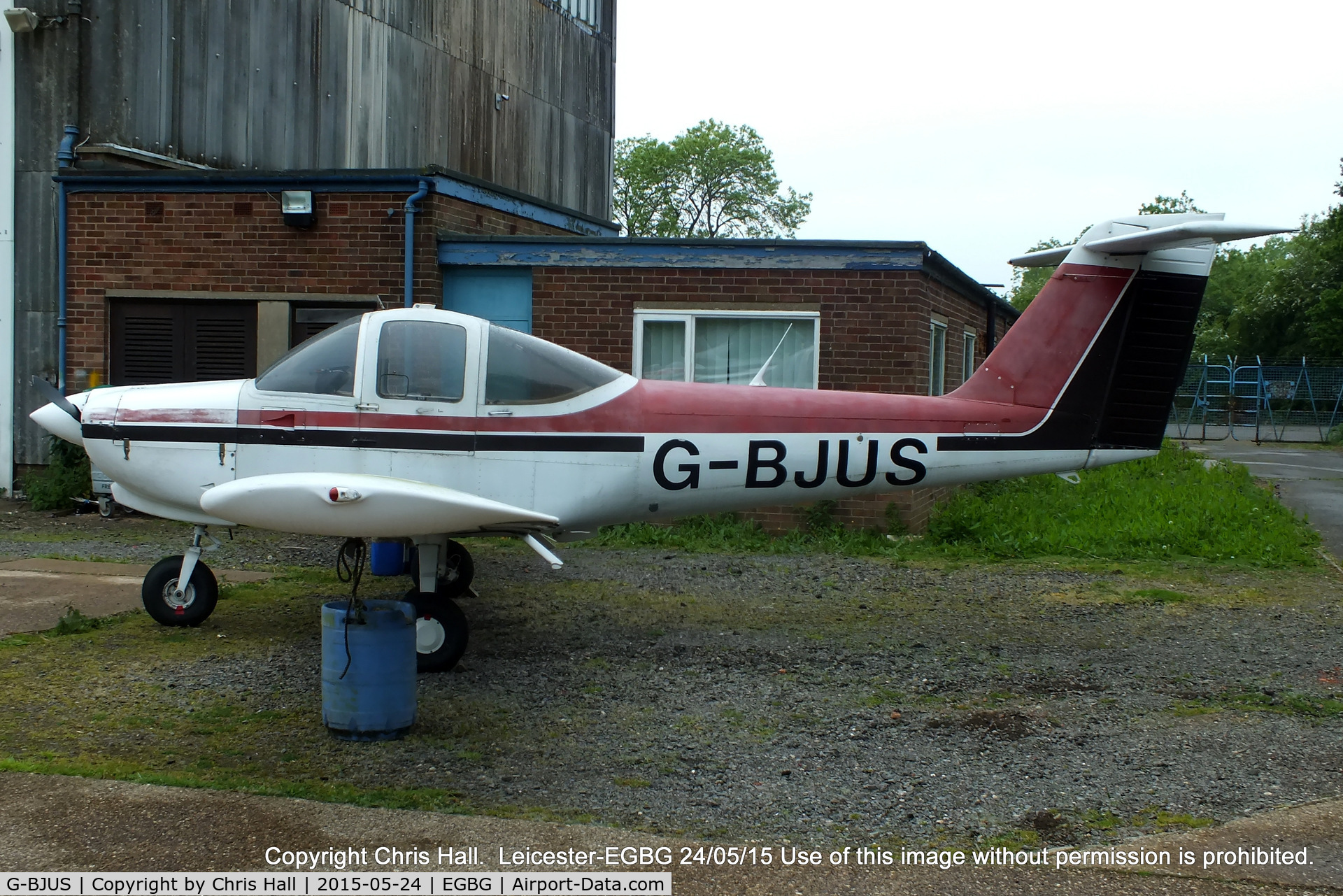 G-BJUS, 1980 Piper PA-38-112 Tomahawk Tomahawk C/N 38-80A0065, parked at Leicester