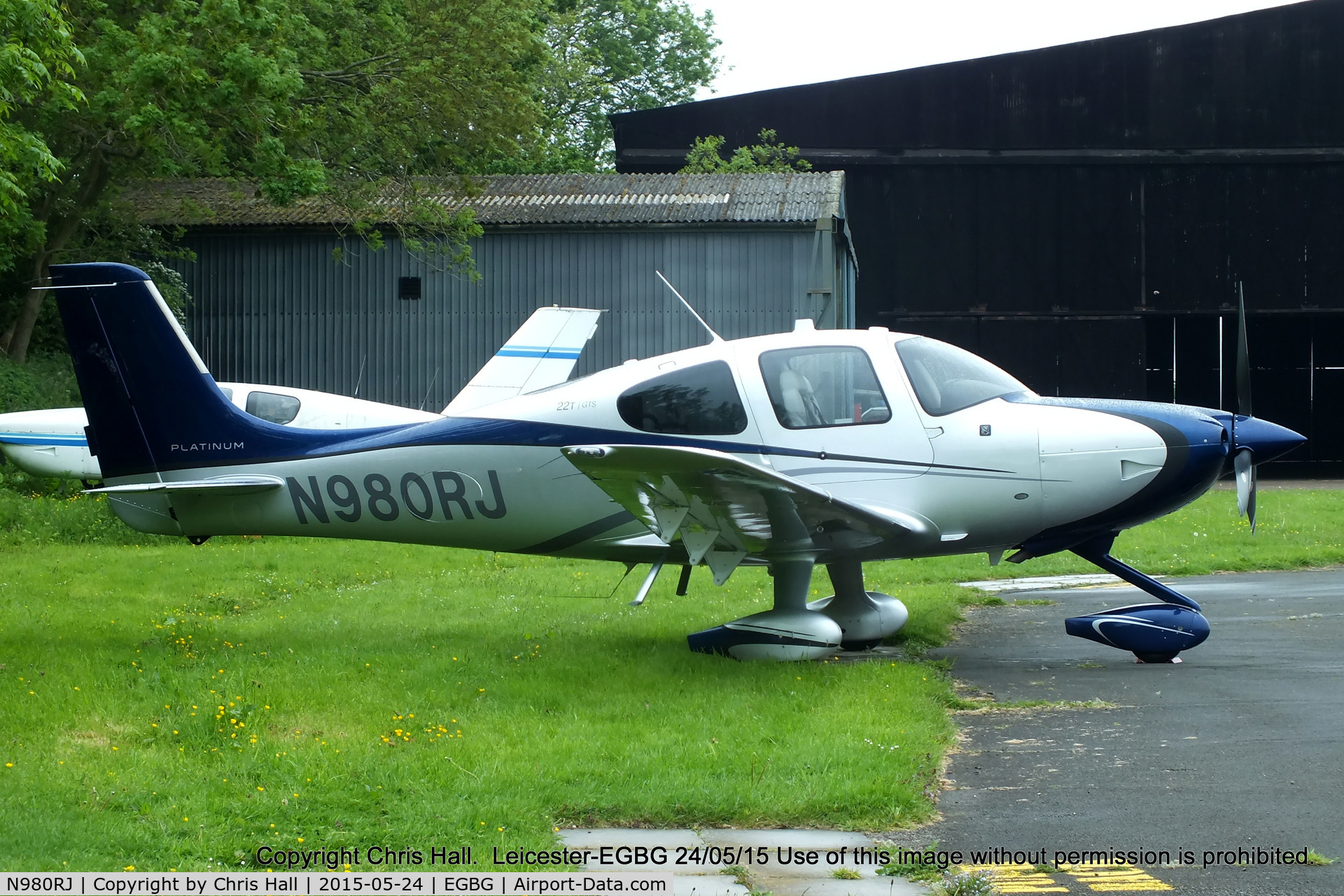 N980RJ, 2015 Cirrus SR22T C/N 980, parked at Leicester