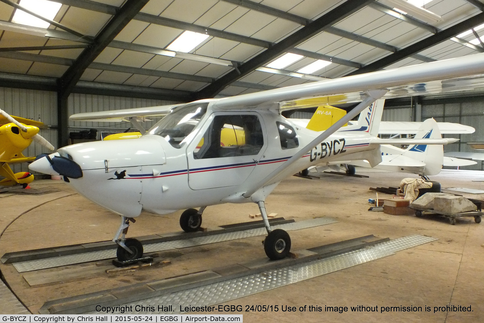 G-BYCZ, 1998 Jabiru SK C/N PFA 274-13388, in the turntable hangar at Leicester
