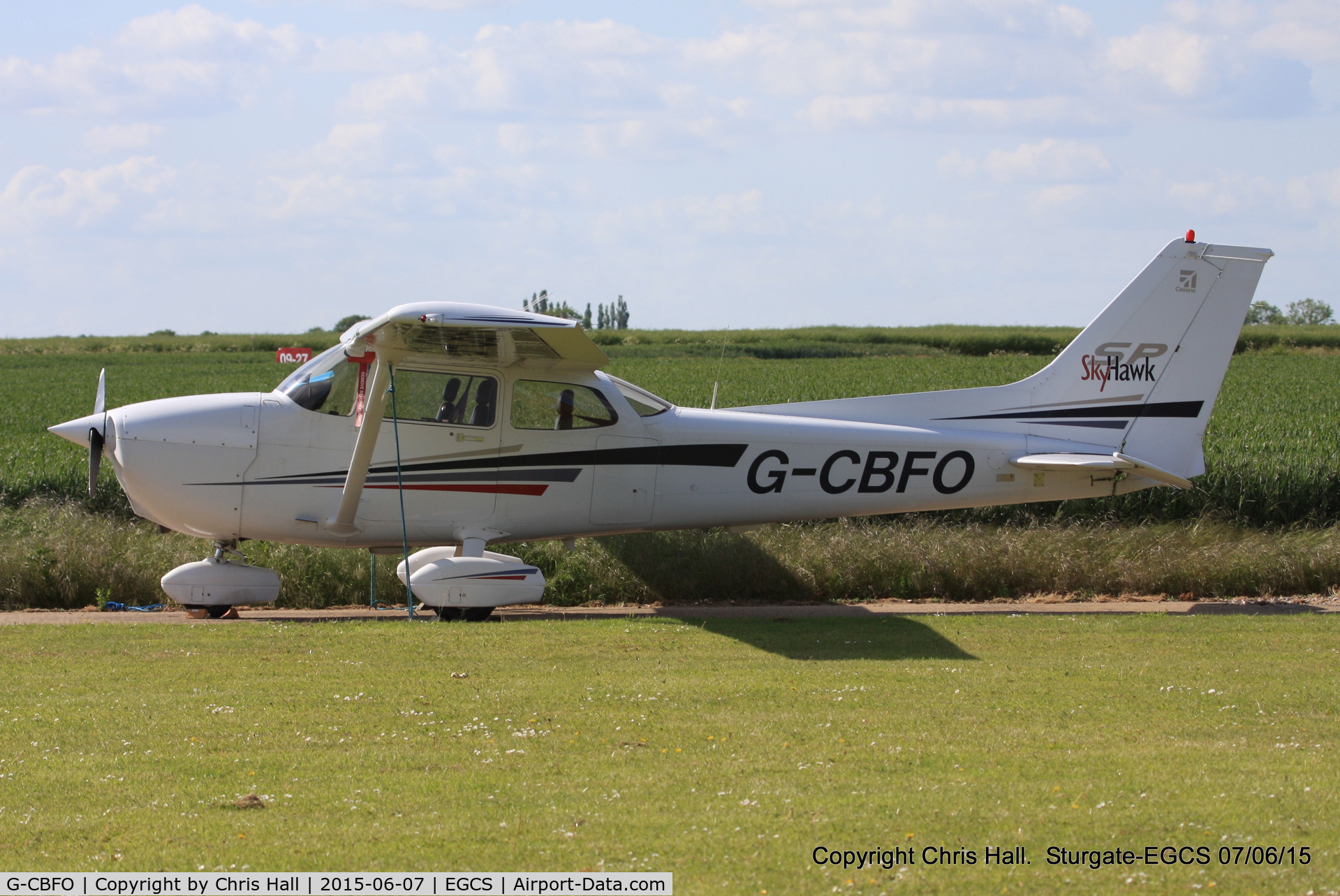 G-CBFO, 2001 Cessna 172S Skyhawk SP C/N 172S8929, parked at Sturgate