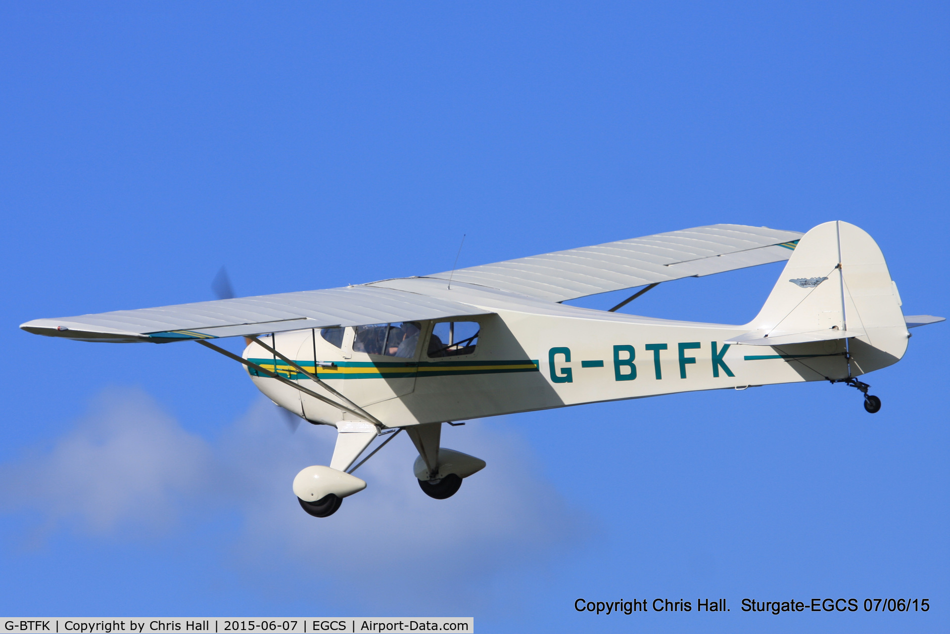 G-BTFK, 1947 Taylorcraft BC-12D Twosome C/N 10540, at the Sturgate Summer flyin