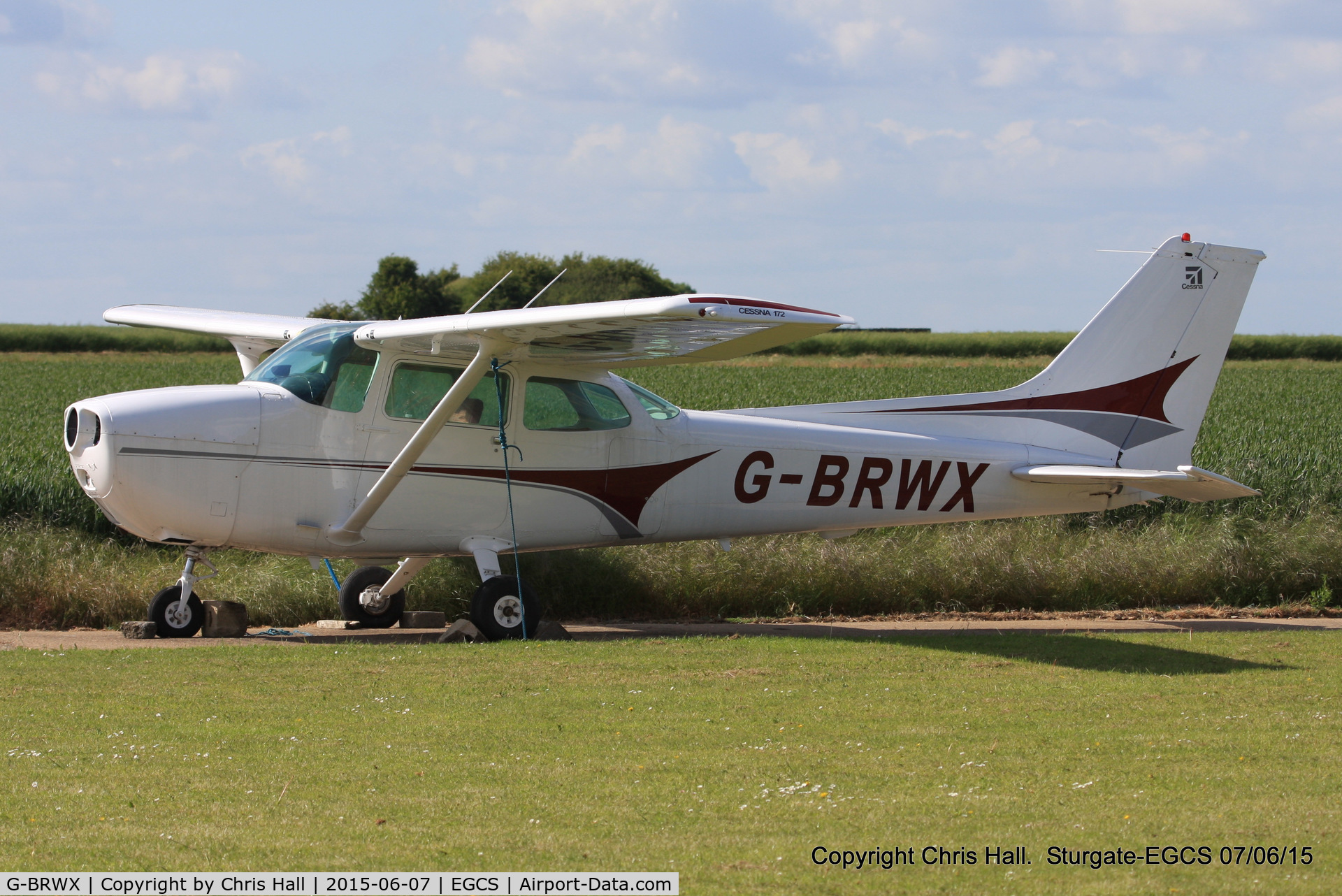 G-BRWX, 1981 Cessna 172P Skyhawk C/N 17274729, parked at Sturgate