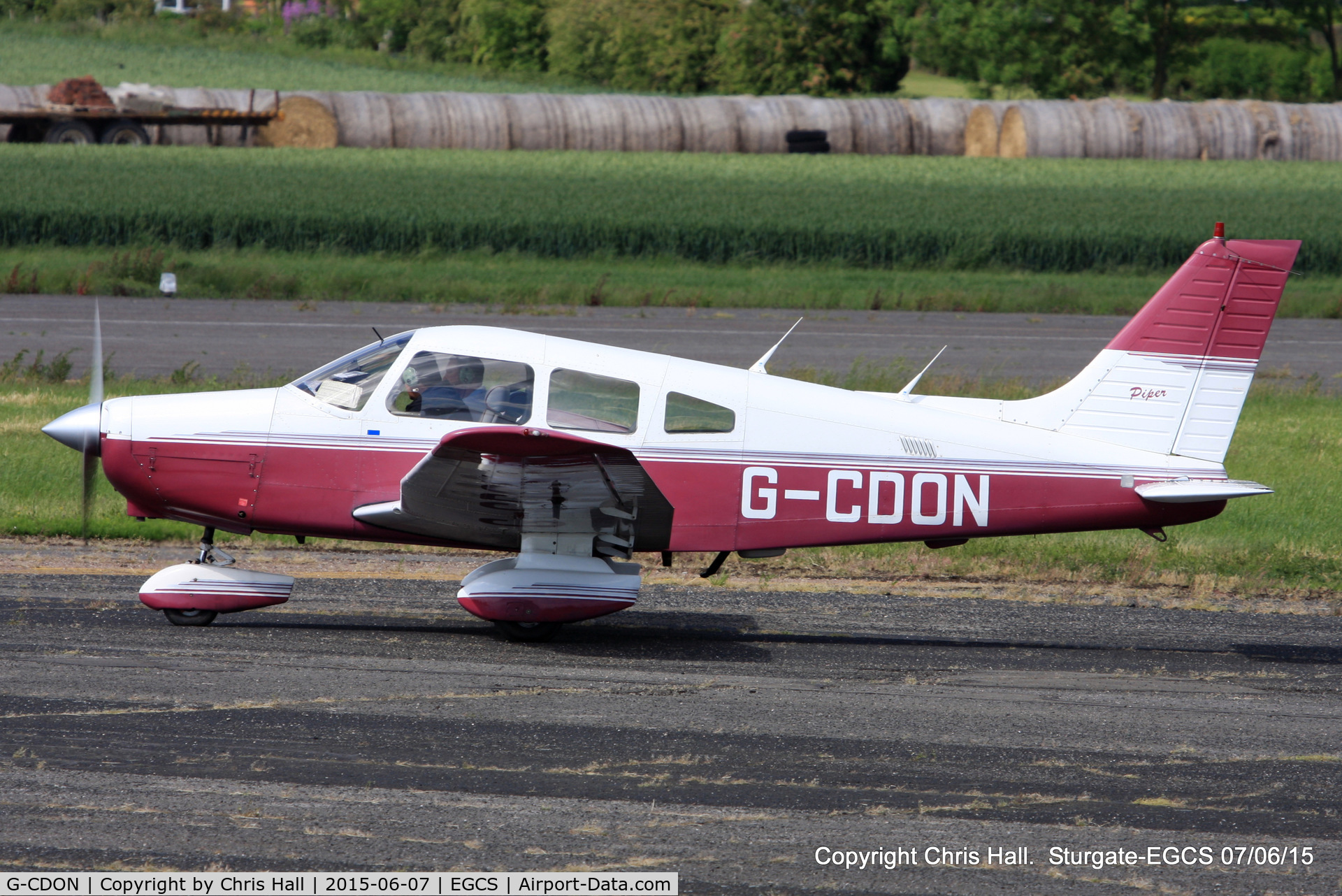 G-CDON, 1982 Piper PA-28-161 Cherokee Warrior II C/N 28-8216185, at the Sturgate Summer flyin