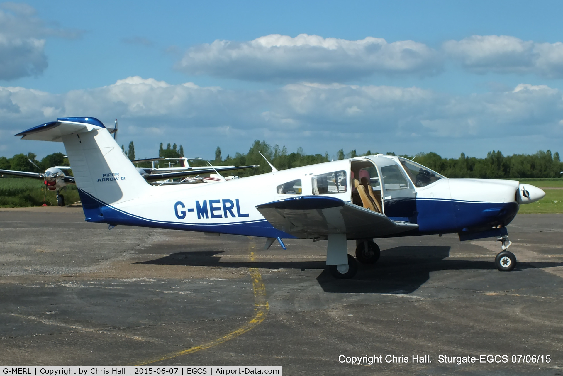 G-MERL, 1979 Piper PA-28RT-201 Arrow IV C/N 28R-7918036, parked at Sturgate