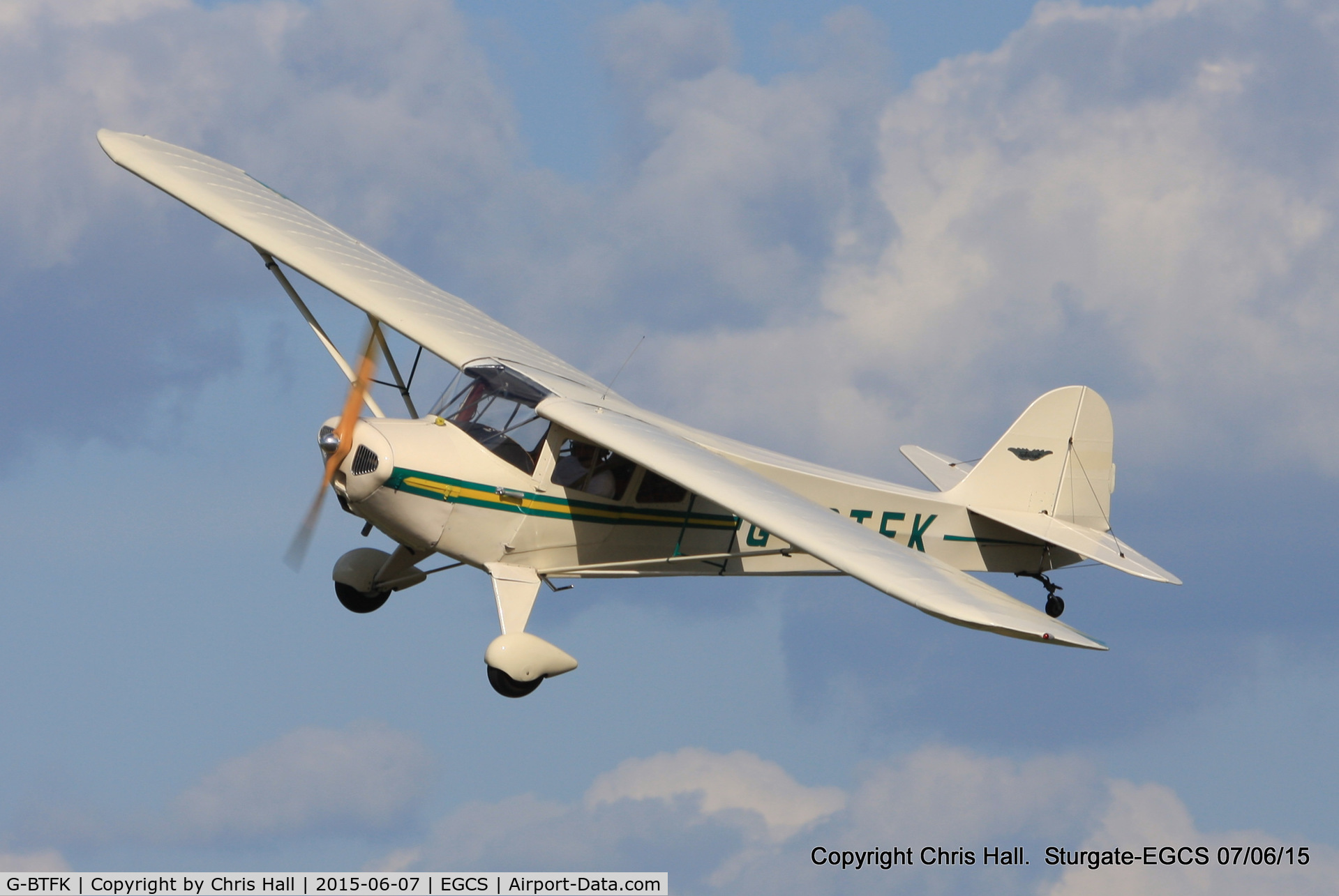 G-BTFK, 1947 Taylorcraft BC-12D Twosome C/N 10540, at the Sturgate Summer flyin