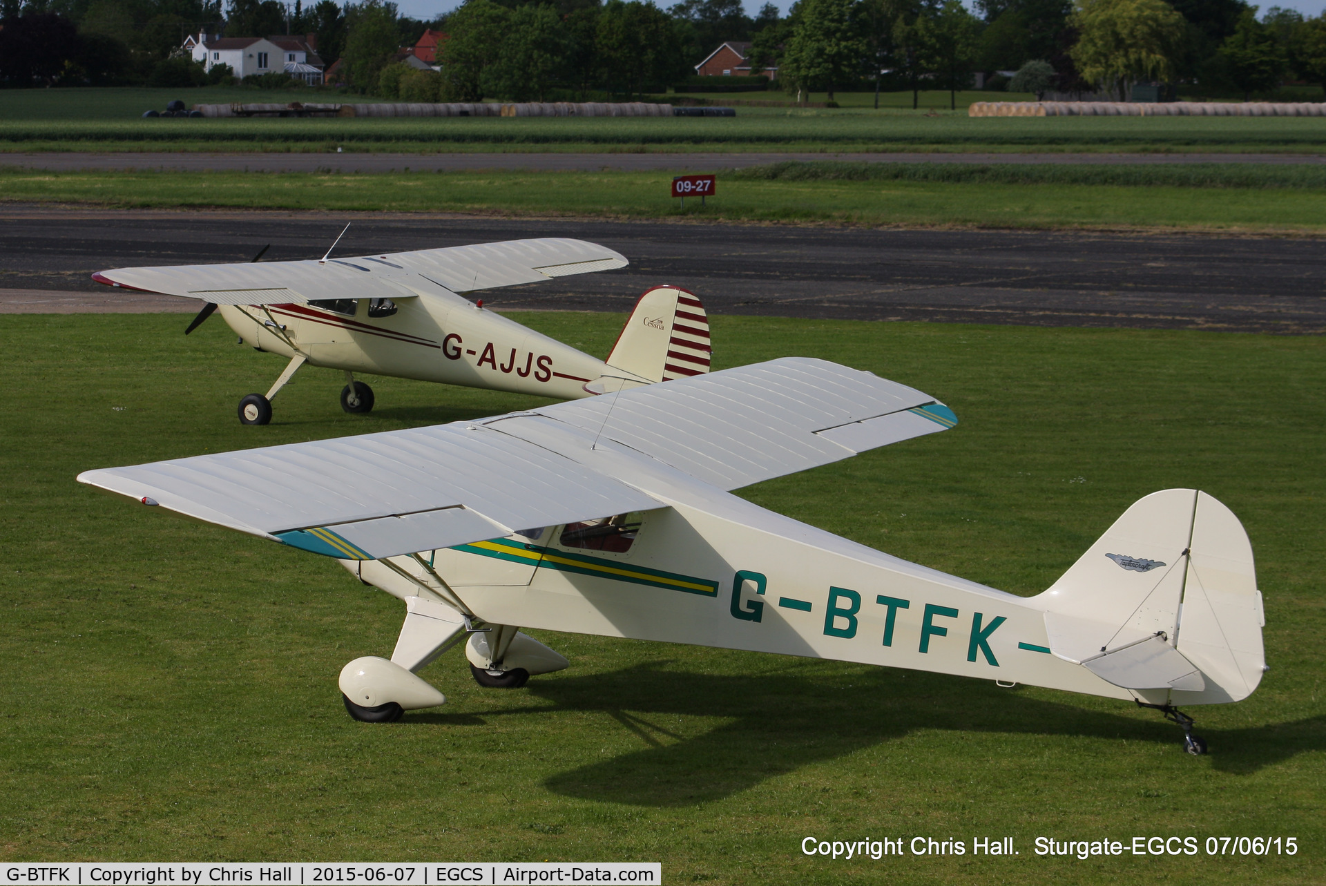 G-BTFK, 1947 Taylorcraft BC-12D Twosome C/N 10540, after our A2A photo shoot with AJJS