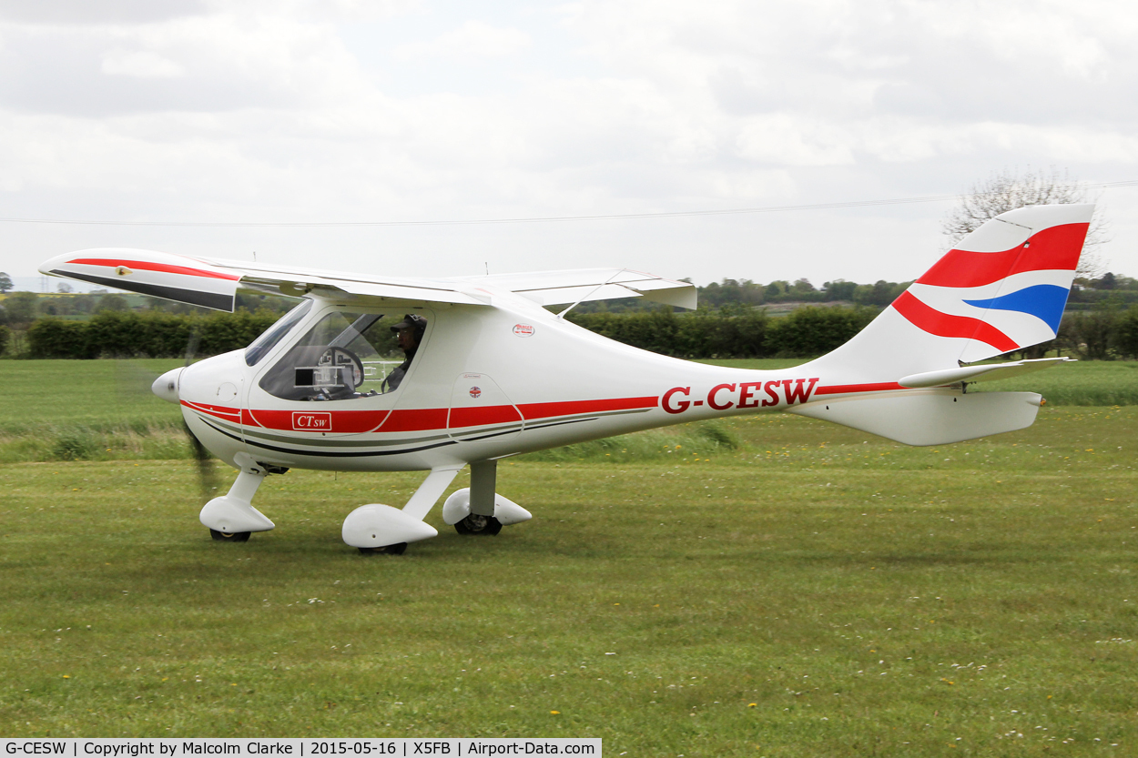 G-CESW, 2007 Flight Design CTSW C/N 8296, Flight Design CTSW at Fishburn Airfield UK, at the opening of Fishburn Airfield's new clubhouse, May 17th 2015.