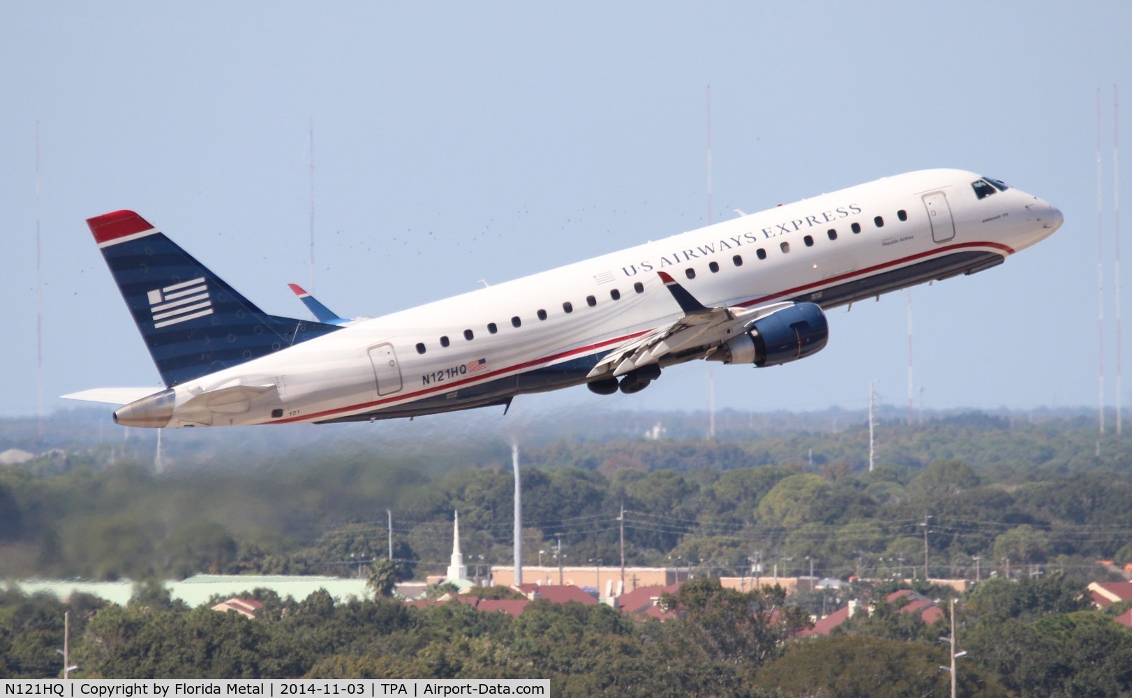 N121HQ, 2007 Embraer 175LR (ERJ-170-200LR) C/N 17000194, US Airways E175