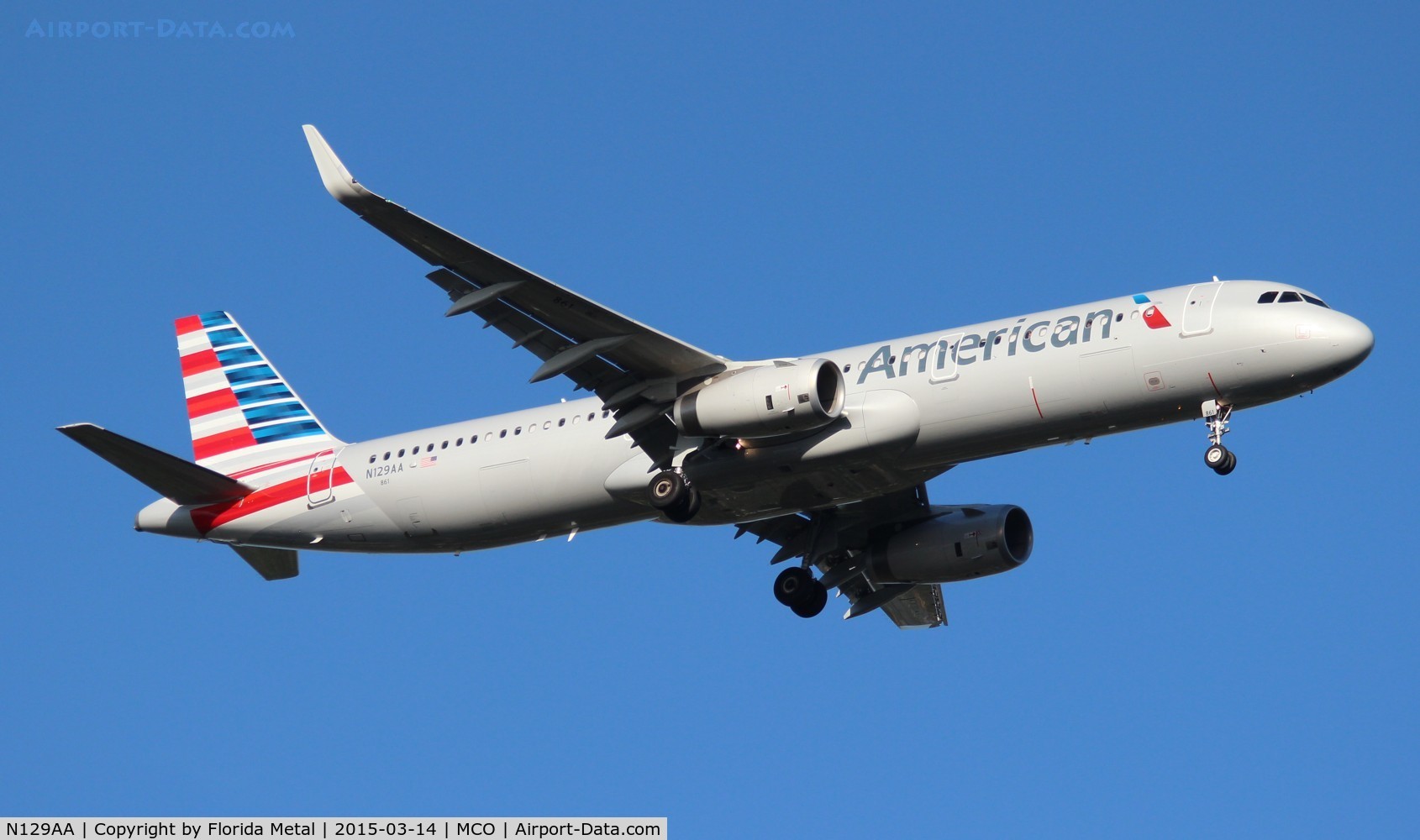 N129AA, 2014 Airbus A321-231 C/N 6401, American