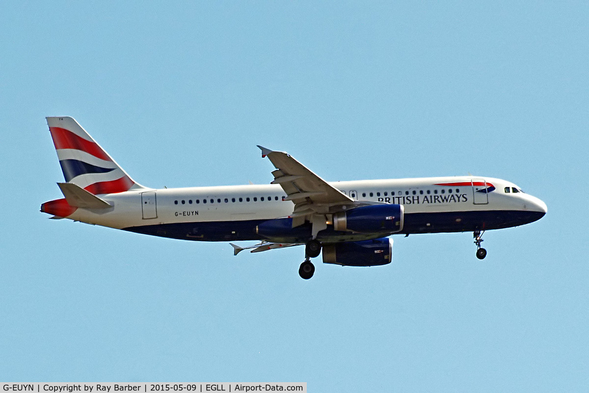 G-EUYN, 2011 Airbus A320-232 C/N 4975, Airbus A320-232 [4975] (British Airways) Home~G 09/05/2015. On approach 27L.