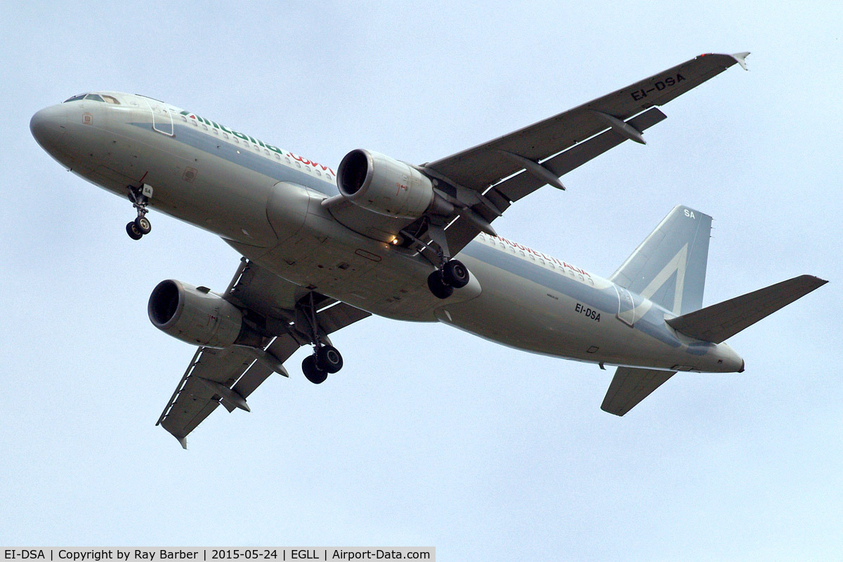 EI-DSA, 2006 Airbus A320-216 C/N 2869, Airbus A320-216 [2869] (Alitalia) Home~G 24/05/2015. On approach 27R.