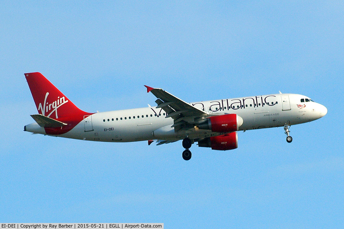 EI-DEI, 2005 Airbus A320-214 C/N 2374, Airbus A320-214 [2374] (Virgin Atlantic) Home~G 21/05/2015. On approach 27L.