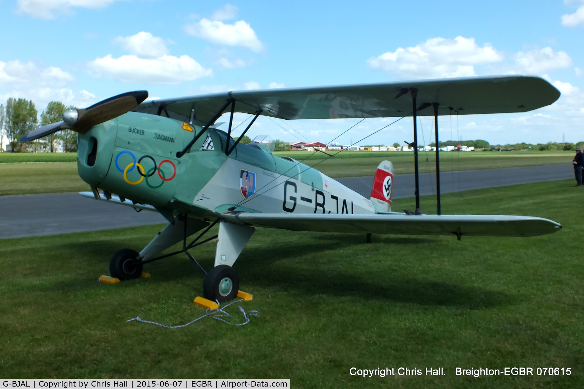 G-BJAL, 1957 Bucker 1-131E Jungmann C/N 1028, at Breighton's Summer fly in