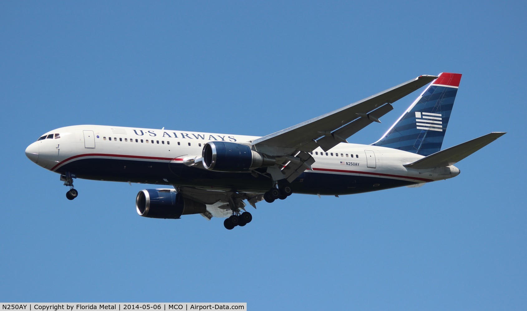 N250AY, 1988 Boeing 767-201 C/N 23902, US Airways