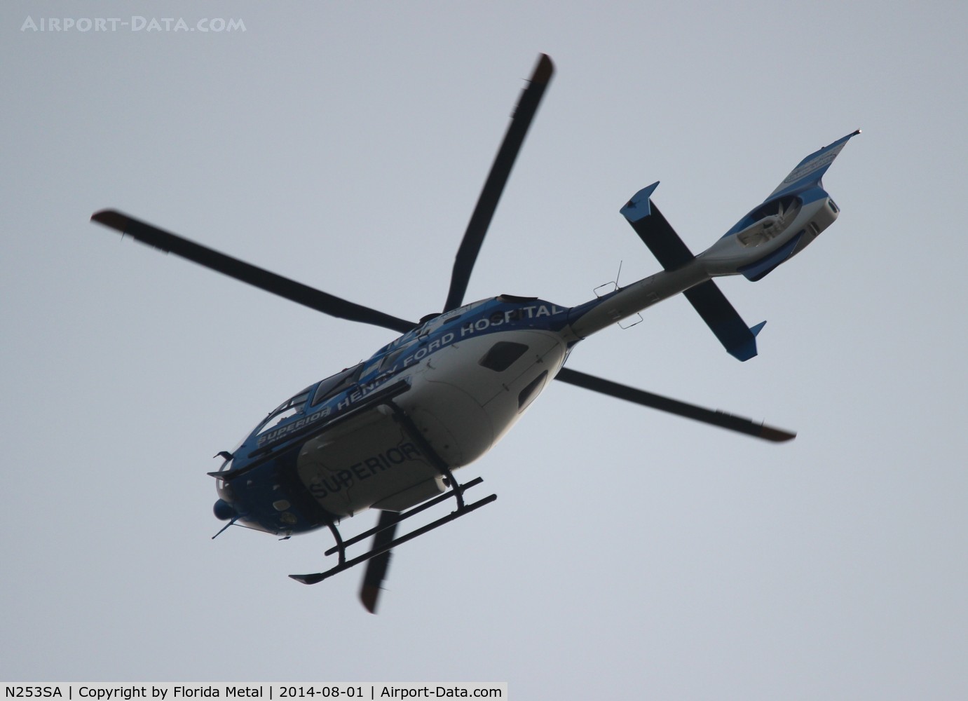 N253SA, 2010 Eurocopter EC-135P-2+ C/N 0890, Henry Ford Hospital over Livonia MI