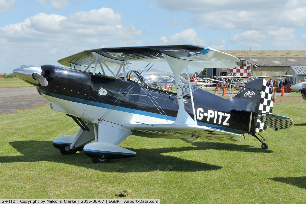 G-PITZ, 1983 Pitts S-2A Special C/N 100ER, Pitts S-2A Special at The Real Aeroplane Club's Radial Engine Aircraft Fly-In, Breighton Airfield, June 7th 2015.