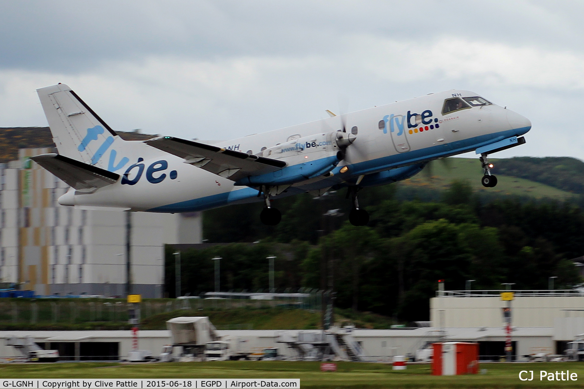 G-LGNH, 1993 Saab SF340B C/N 340B-333, Take off from Aberdeen Airport, Scotland EGPD